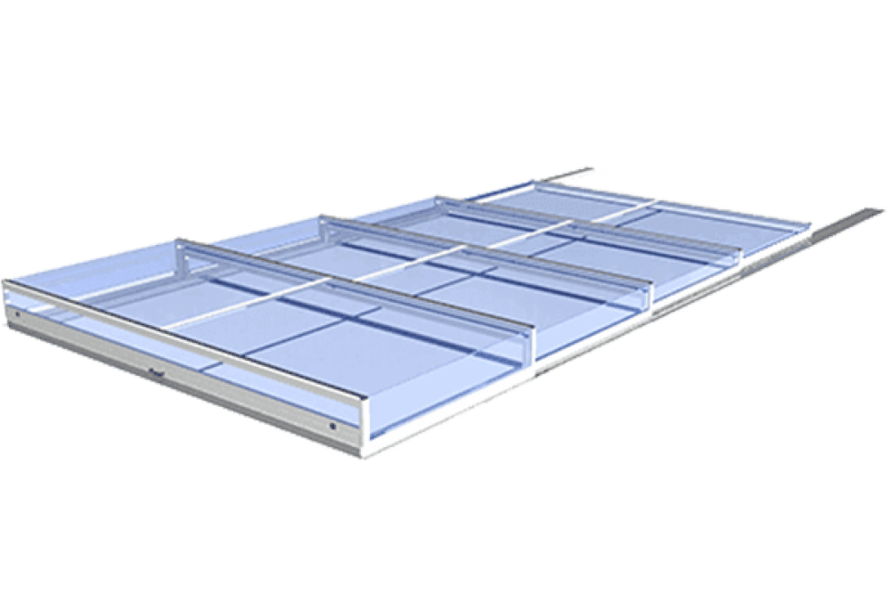 Poolüberdachung Nevada, flache Ausführung, Außenmaß L 8,10 m x B 4,13 m